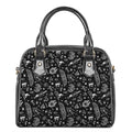 Black And White Egyptian Pattern Print Shoulder Handbag