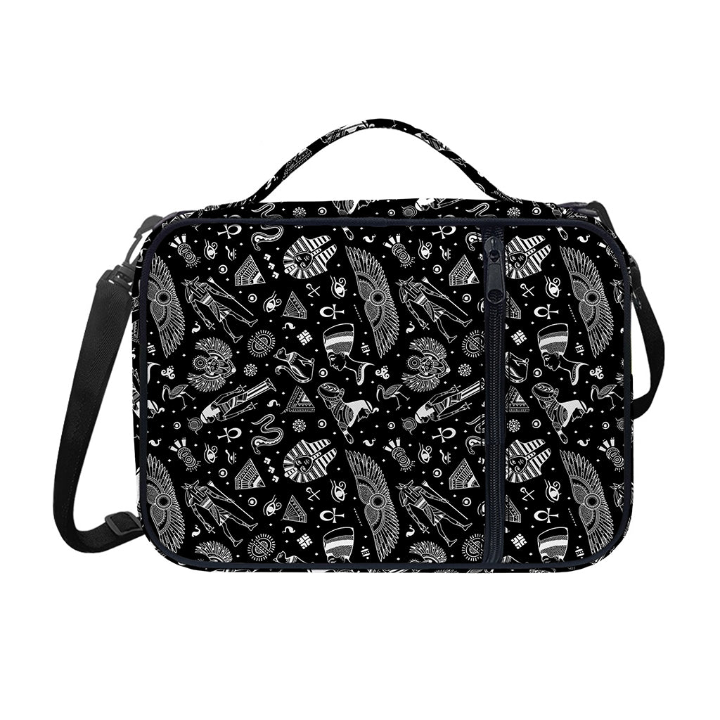 Black And White Egyptian Pattern Print Shoulder Strap Bible Bag