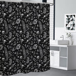 Black And White Egyptian Pattern Print Shower Curtain