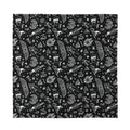Black And White Egyptian Pattern Print Silk Bandana