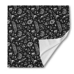 Black And White Egyptian Pattern Print Silk Bandana