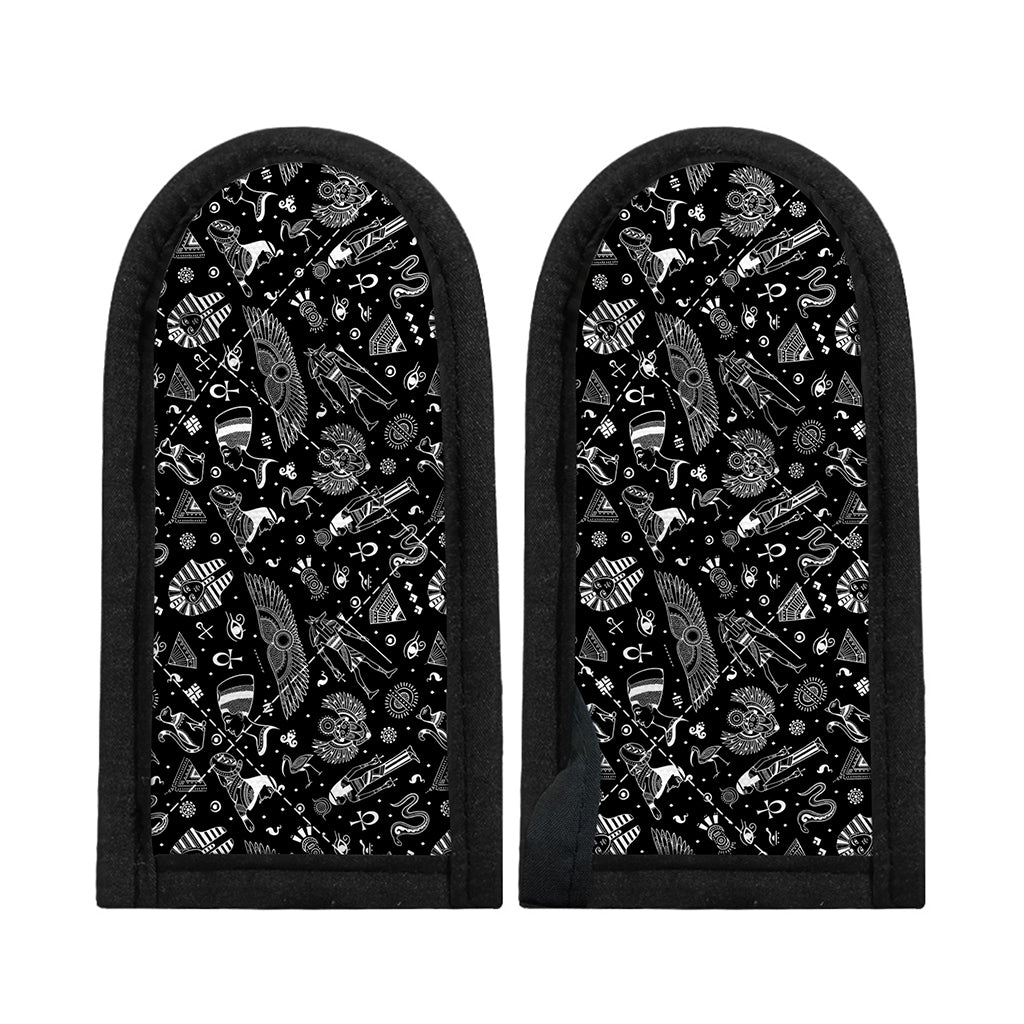 Black And White Egyptian Pattern Print Skillet Handle Cover