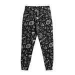Black And White Egyptian Pattern Print Sweatpants