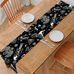 Black And White Egyptian Pattern Print Table Runner