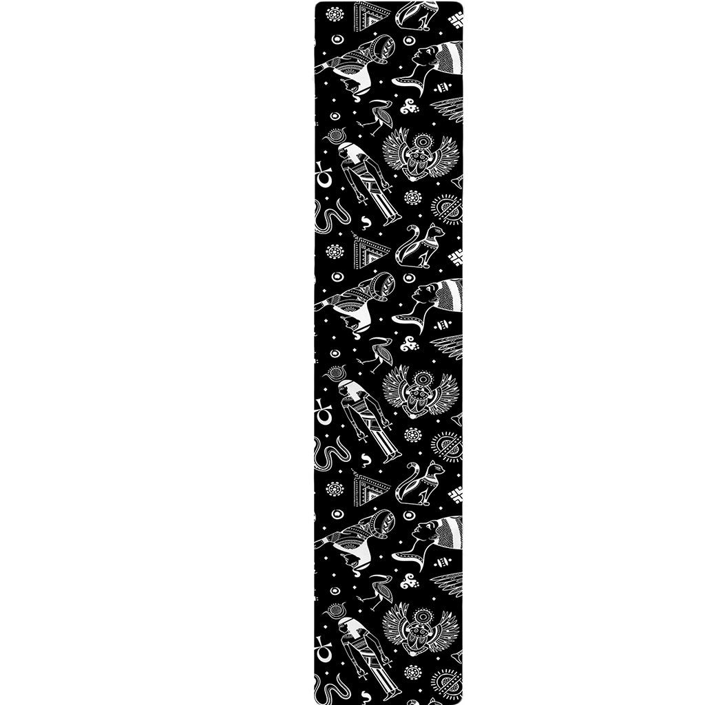 Black And White Egyptian Pattern Print Table Runner