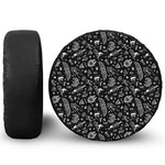 Black And White Egyptian Pattern Print Tire Cover