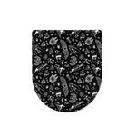 Black And White Egyptian Pattern Print Toilet Lid Cover