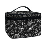 Black And White Egyptian Pattern Print Travel Makeup Bag