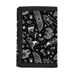 Black And White Egyptian Pattern Print Trifold Wallet