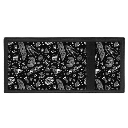Black And White Egyptian Pattern Print Trifold Wallet
