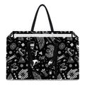 Black And White Egyptian Pattern Print Utility Tote Bag