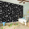 Black And White Egyptian Pattern Print Wall Sticker