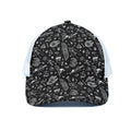 Black And White Egyptian Pattern Print White Mesh Trucker Hat