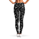 Black And White Egyptian Pattern Print Women's Leggings