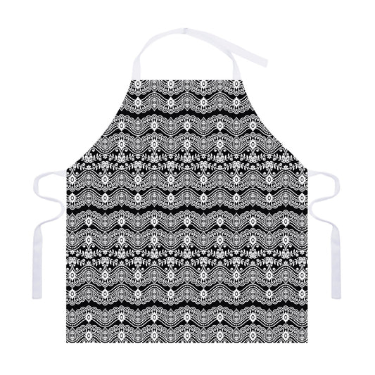 Black And White Ethnic Boho Print Adjustable Apron