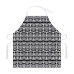 Black And White Ethnic Boho Print Adjustable Apron