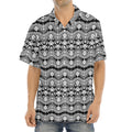 Black And White Ethnic Boho Print Aloha Shirt