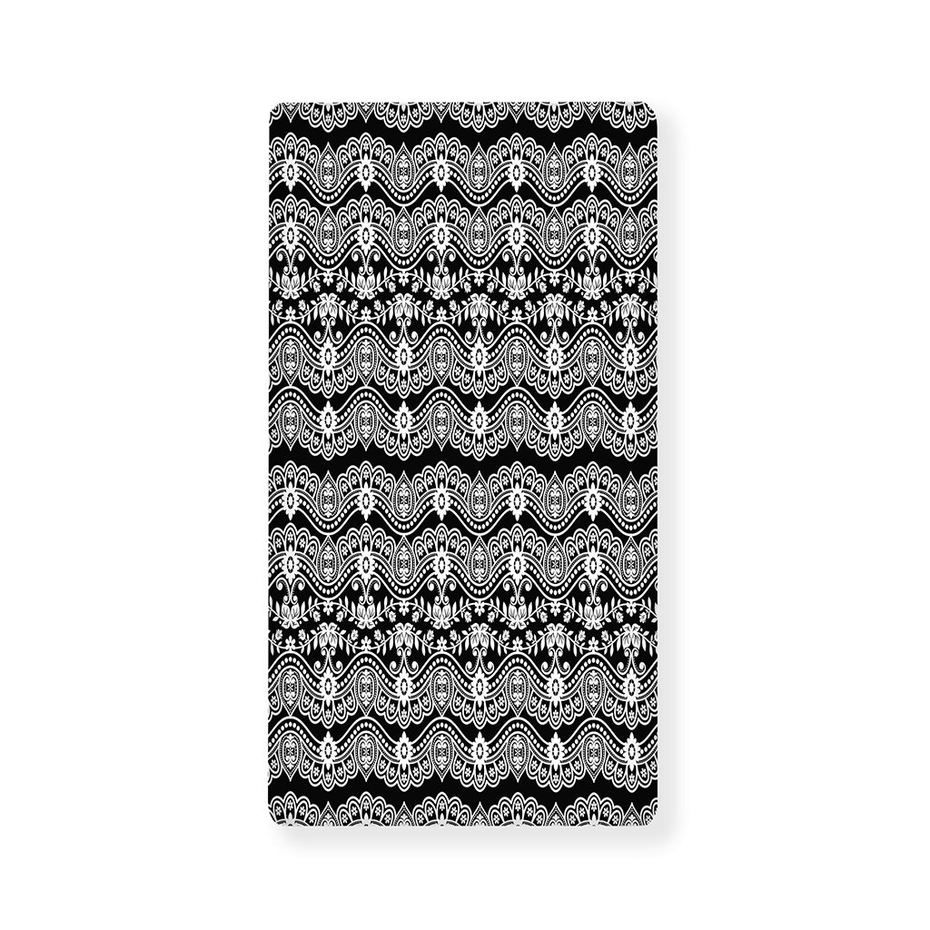Black And White Ethnic Boho Print Baby Crib Sheet