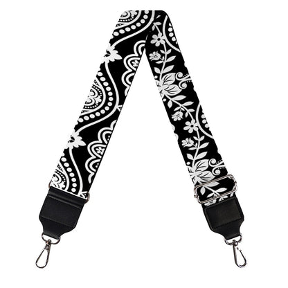 Black And White Ethnic Boho Print Bag Strap