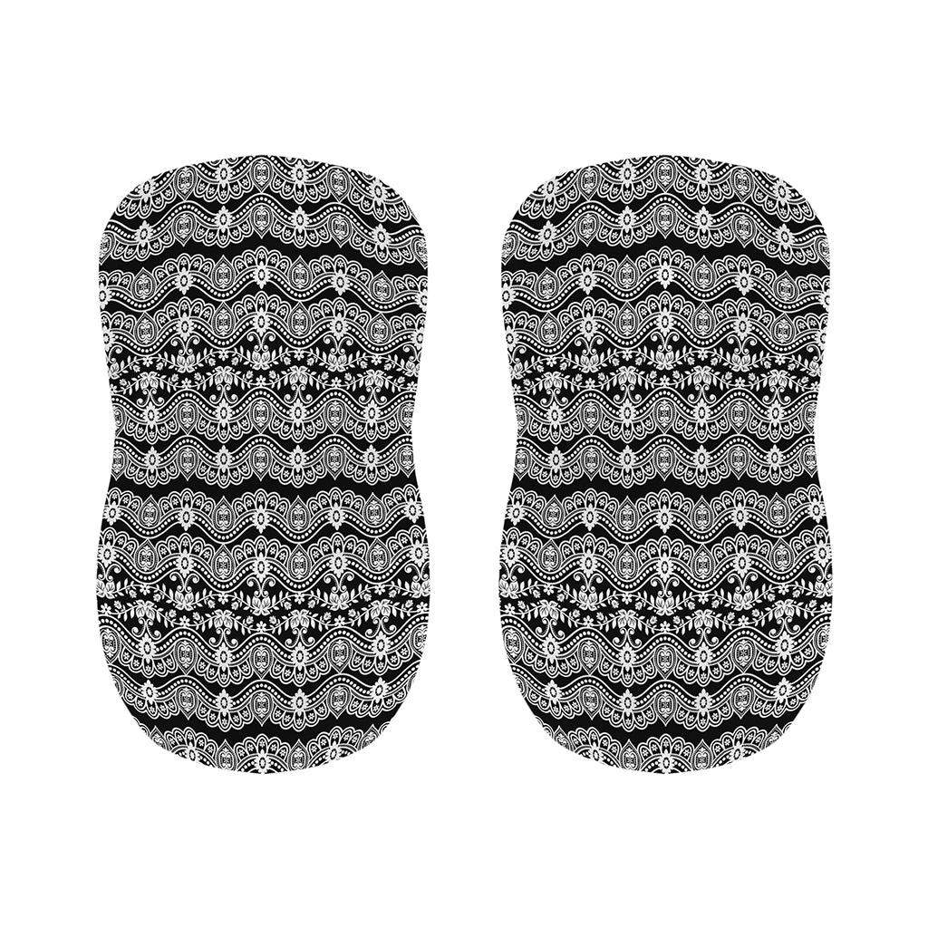 Black And White Ethnic Boho Print Bar Stool Covers