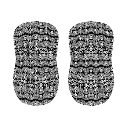 Black And White Ethnic Boho Print Bar Stool Covers
