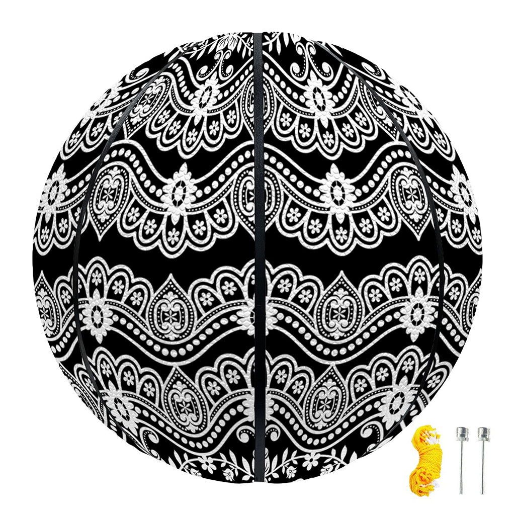 Black And White Ethnic Boho Print Basketball