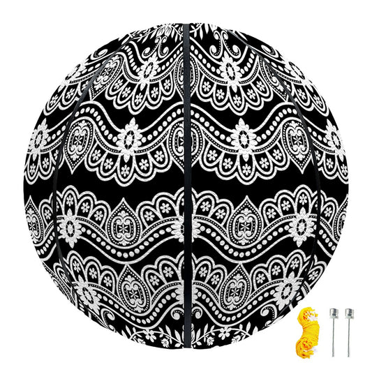 Black And White Ethnic Boho Print Basketball
