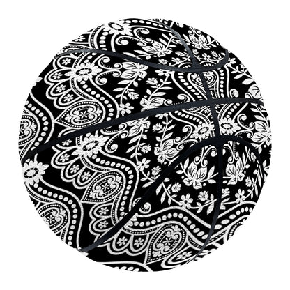 Black And White Ethnic Boho Print Basketball