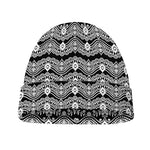 Black And White Ethnic Boho Print Beanie