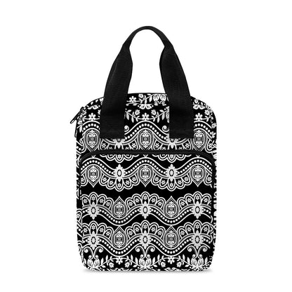 Black And White Ethnic Boho Print Bible Tote Bag