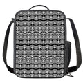 Black And White Ethnic Boho Print Crossbody Lunch Bag