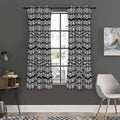Black And White Ethnic Boho Print Grommet Curtain Panels
