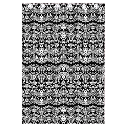 Black And White Ethnic Boho Print Curtain