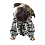 Black And White Ethnic Boho Print Dog Zip Up Hoodie