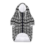 Black And White Ethnic Boho Print Dog Zip Up Hoodie