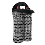 Black And White Ethnic Boho Print Double Neoprene Wine Tote
