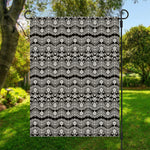 Black And White Ethnic Boho Print Garden Flag