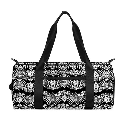 Black And White Ethnic Boho Print Gym Bag