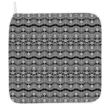 Black And White Ethnic Boho Print Hand Towel