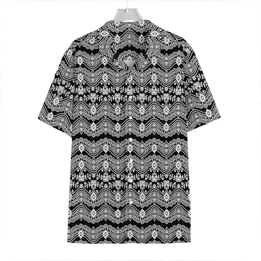 Black And White Ethnic Boho Print Hawaiian Shirt