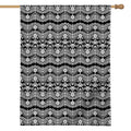 Black And White Ethnic Boho Print House Flag