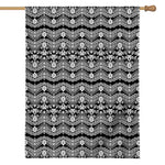Black And White Ethnic Boho Print House Flag