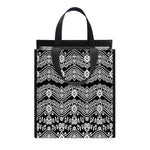 Black And White Ethnic Boho Print Insulated Lunch Tote
