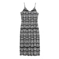 Black And White Ethnic Boho Print Jersey Midi Cami Dress