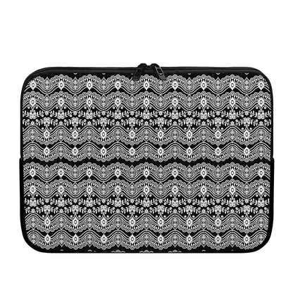 Black And White Ethnic Boho Print Laptop Sleeve
