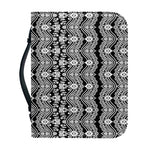 Black And White Ethnic Boho Print Leather Bible Cover
