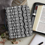 Black And White Ethnic Boho Print Leather Bible Cover