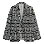 Black And White Ethnic Boho Print Men's Blazer
