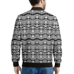Black And White Ethnic Boho Print Men's Bomber Jacket