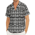 Black And White Ethnic Boho Print Men's Deep V-Neck Shirt